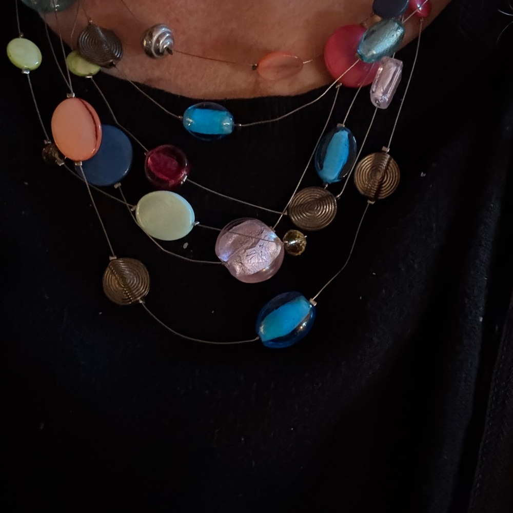 Chico's Vibrant Multicolor Beaded Necklace